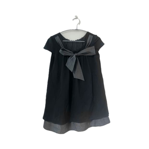 로맨틱 고스 고딕 공겜 너드 모리 블랙 리본 포인트 디테일 갸루