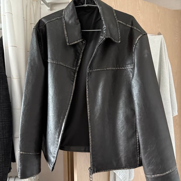 ZARA 자라 워싱 가죽자켓 (S)