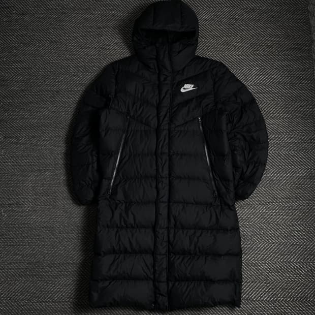 나이키 윈드러너 덕 다운 롱 패딩 자켓 블랙o 4799