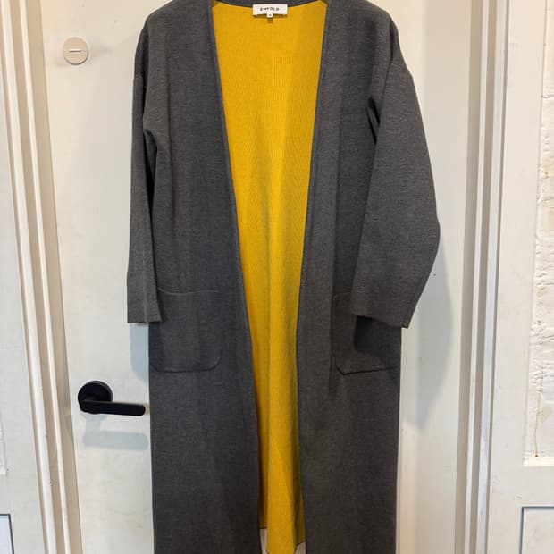 일본 엔폴드 롱 가디건 