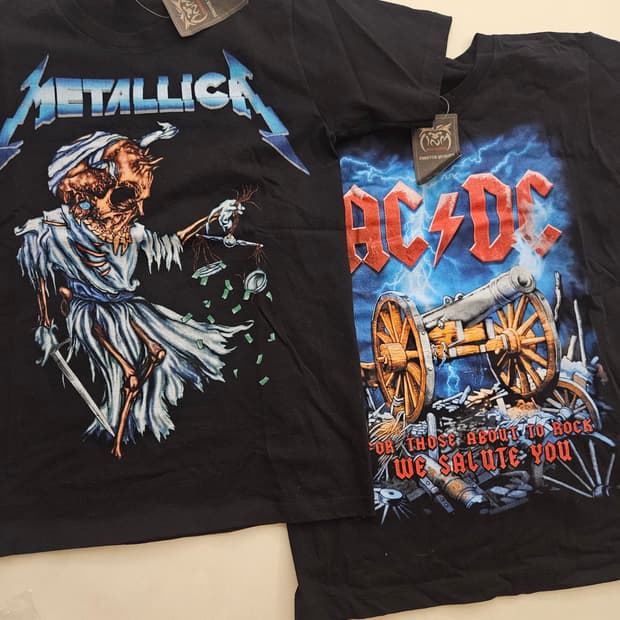 (새상품) 락 티 메탈리카 acdc 반팔