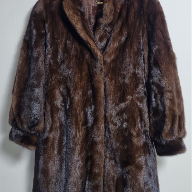 M (66) 진도 아메리칸레전드 브라운 밍크100% 코트