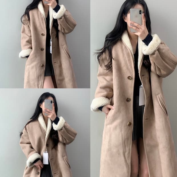 TWO BY 13 MONTH 롱 스웨이드 무스탕