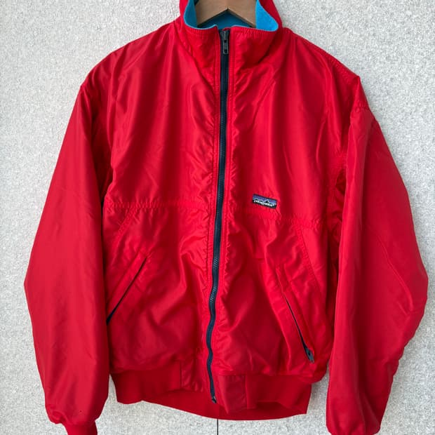 80's 파타고니아 신칠라 쉘드 봄버 자켓 레드 아쿠아블루 M