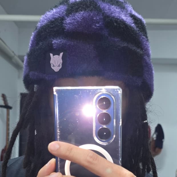 포켓몬 뮤츠 체커보드 플러피 비니