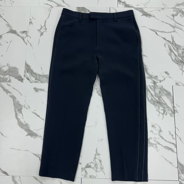 시스템옴므 네이비 파이핑 슬랙스