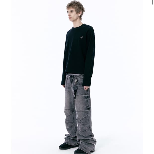 ETCE STACKING FLARE DENIM PANTS XL