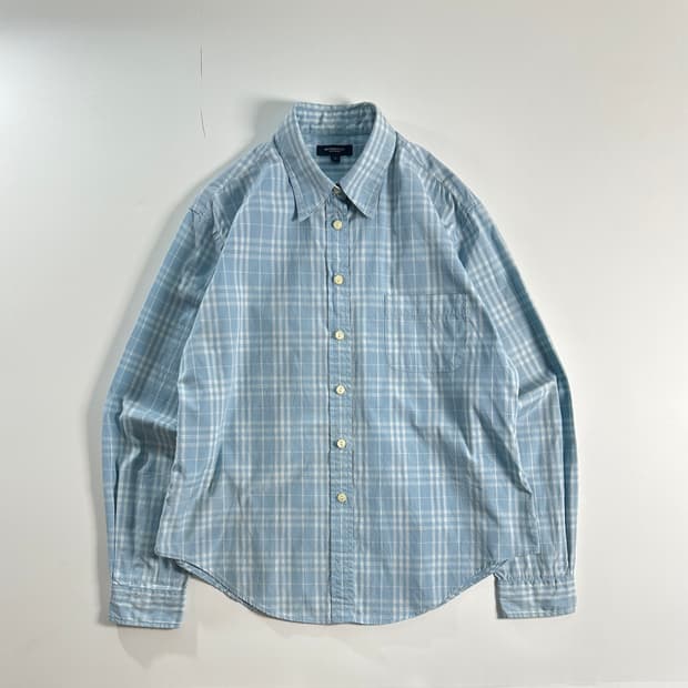 버버리 여성 노바체크 스카이블루 셔츠 M