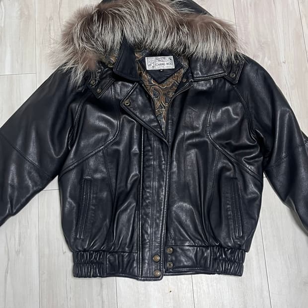 빈티지 램스킨 레더 자켓