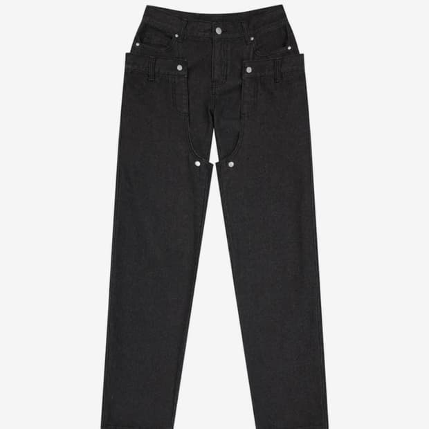 오호스Detachable Button Denim Pants