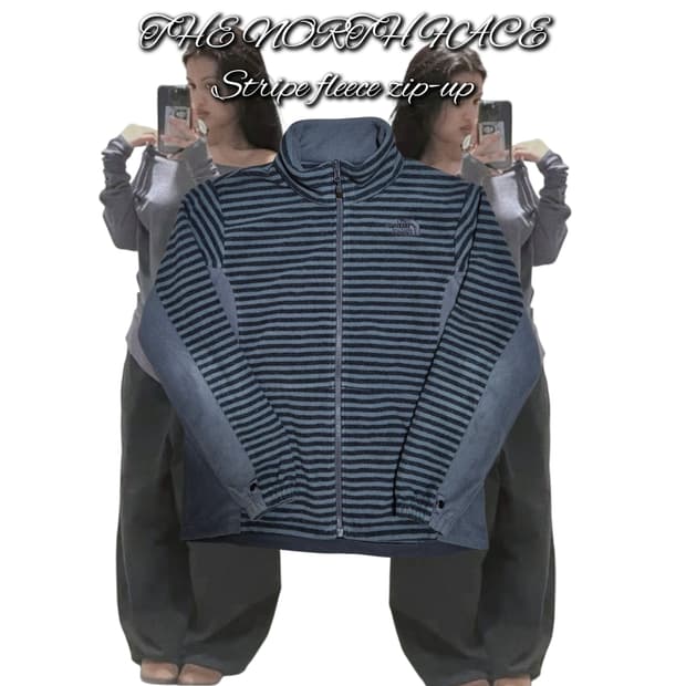 THE NORTH FACE Stripe fleece zip-up