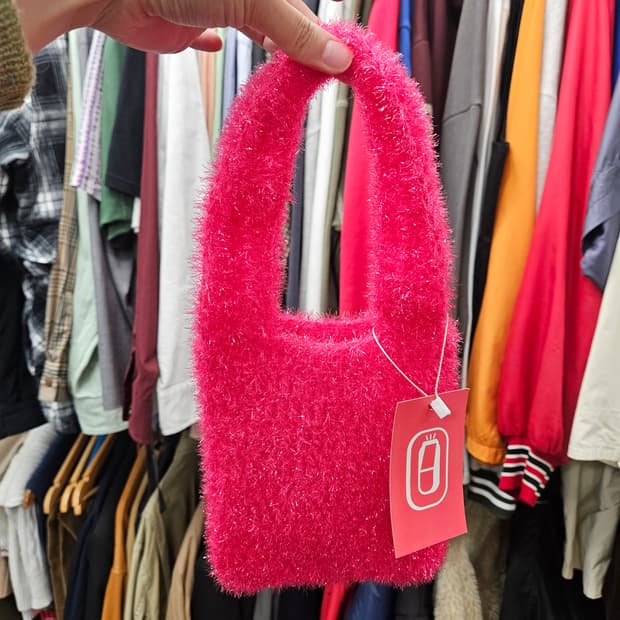 핫핑크 뜨개가방