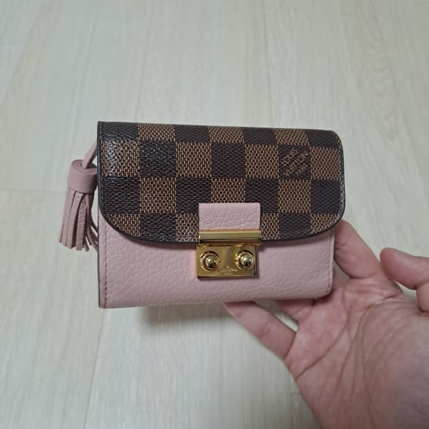 [100%/정품] 루이비통 다미에 에벤 핑크 반지갑, 루이비통지갑