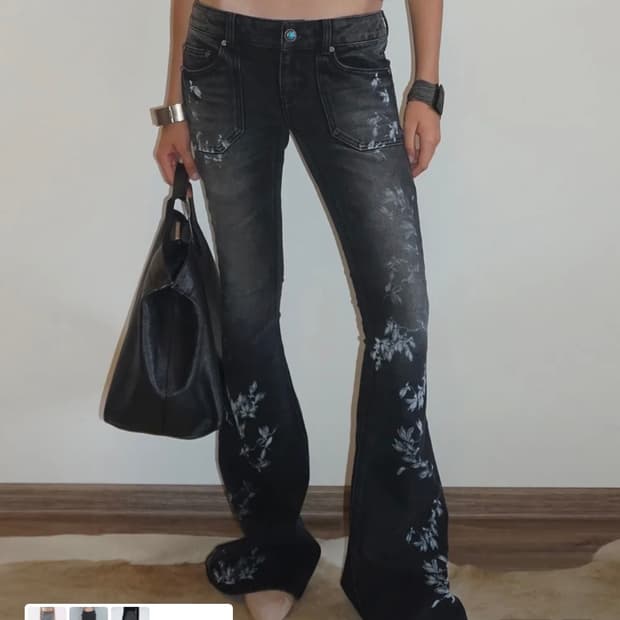 Flocking Bootcut Denim Washed Gray