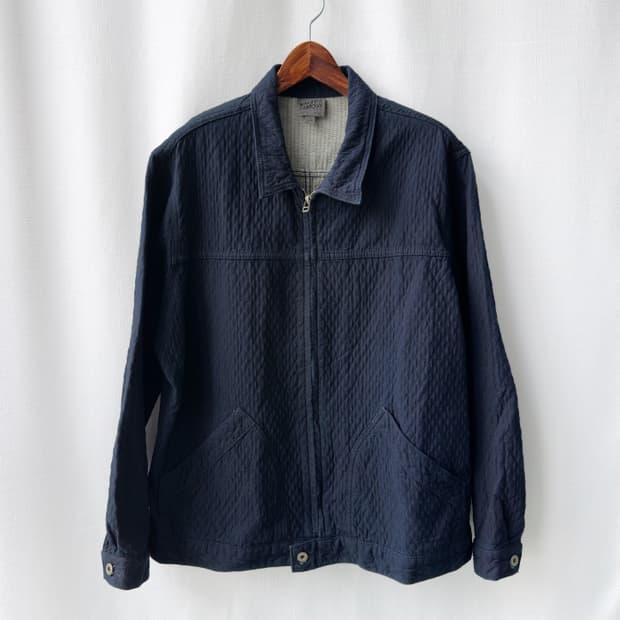 Naked & Famous 퀼티드 인디고 데님 블루종 자켓 L