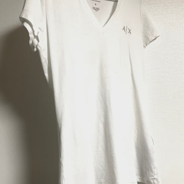2000s 아르마니 익스체인지 큐빅 화이트 반팔티셔츠