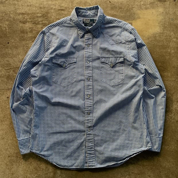 폴로 랄프로렌 깅엄체크 웨스턴 셔츠