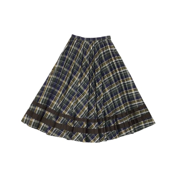 Ne-net Check Pleated Skirt