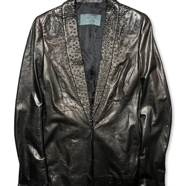 HALSTON 스터드 레더 자켓