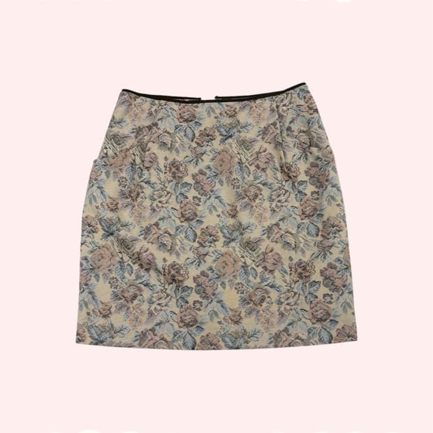 Clear impression 고블랭 로즈 패턴 스커트