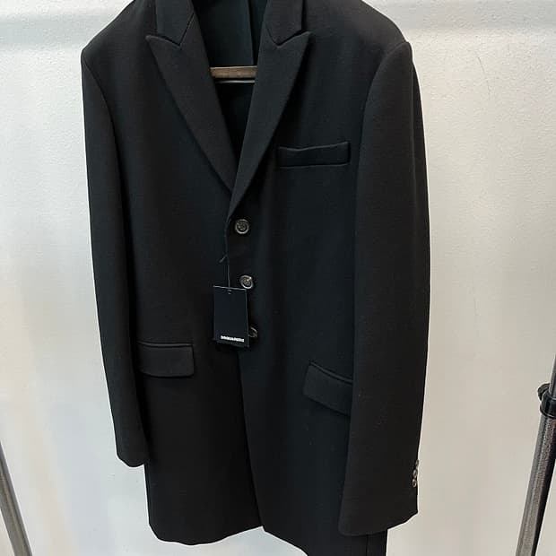 105) 디스퀘어드 블랙 싱글 울코트 
