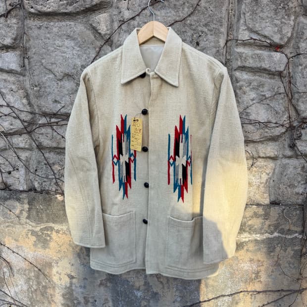 90s neyries 핸드 우븐 울 네이티브 오르테가 치마요 자켓