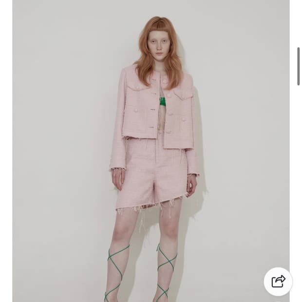 솔티페블 오블리크 트위드 쇼츠 