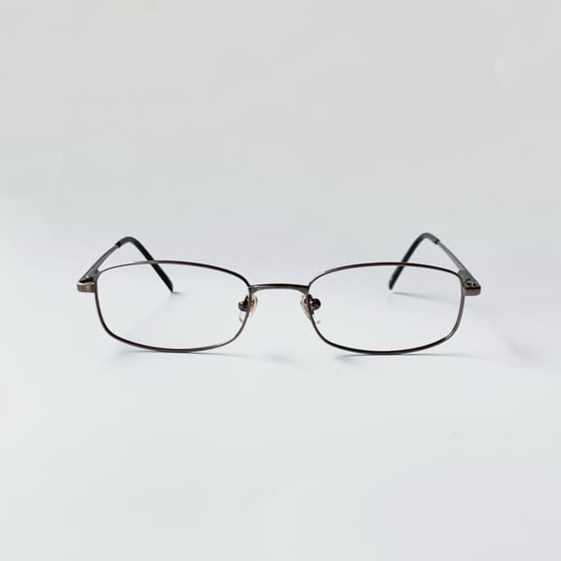 [픽키-685] 브라운 슬림 메탈 사각 안경 풀프레임 클래식 미니멀