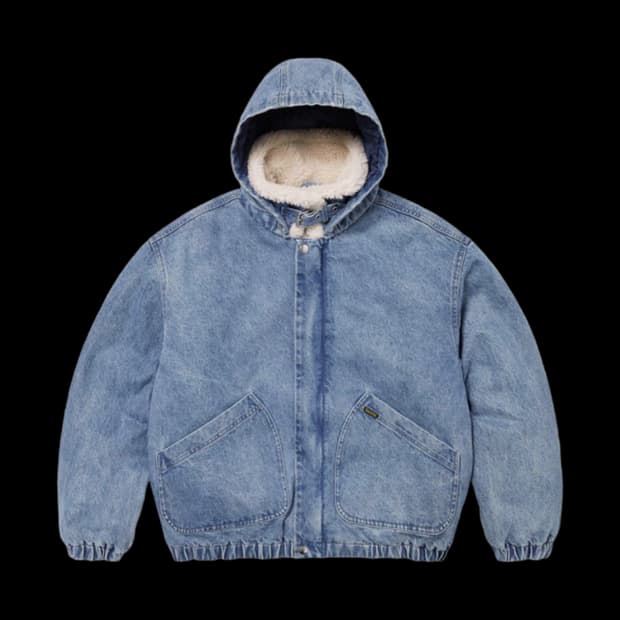 슈프림 퍼 셔링 라인드 데님 봄버 자켓 L 정품
