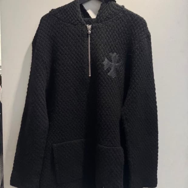 크롬하츠 캐시미어 하프 후드집업 아노락