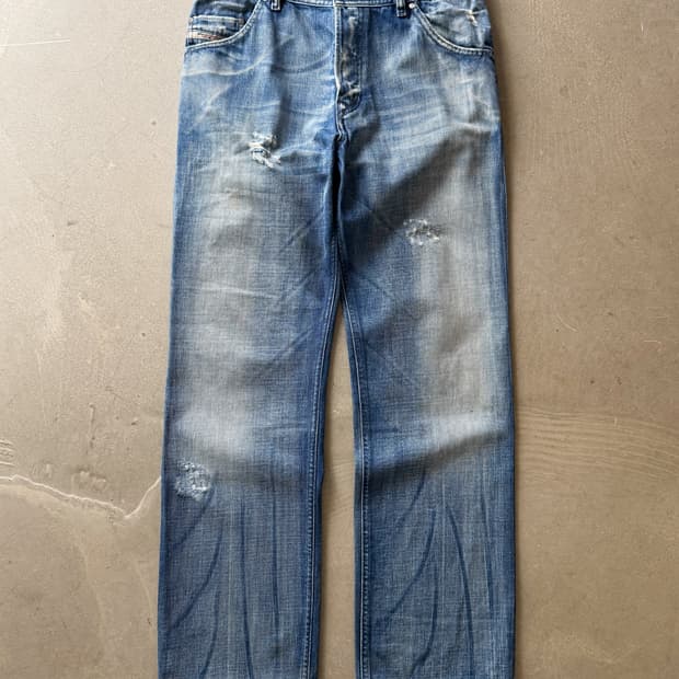 DIESEL Wash Distressed Denim Pants