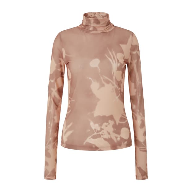 teak 티크 apricot turtle neck top