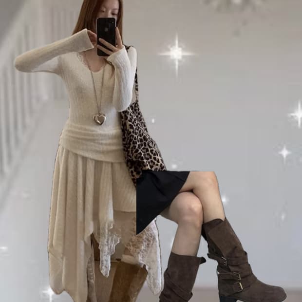 뽀용일본st레이어드 원피스 세트코디