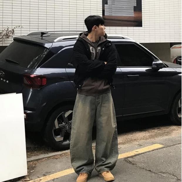 빈티지 커브드 팬츠