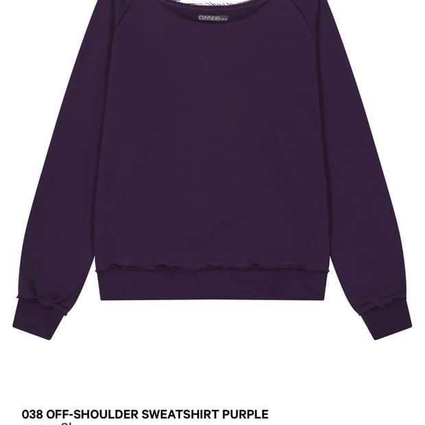 코이세이오 038 오프숄더 스웨트 셔츠 퍼플 M
