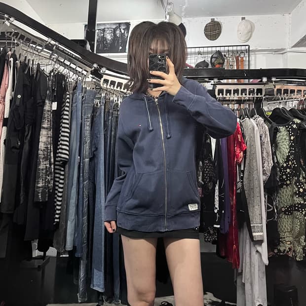 타미힐피거 네이비 후드집업