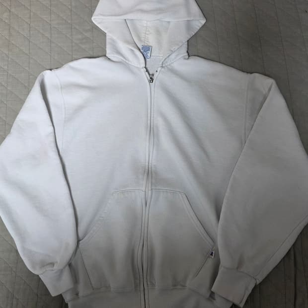 [M] 90s 러셀 애슬레틱 후드집업 화이트