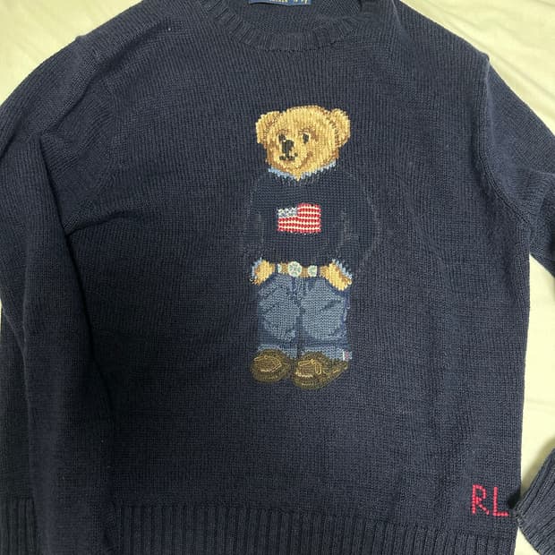 폴로 랄프로렌 곰돌이 니트 XL 네이비