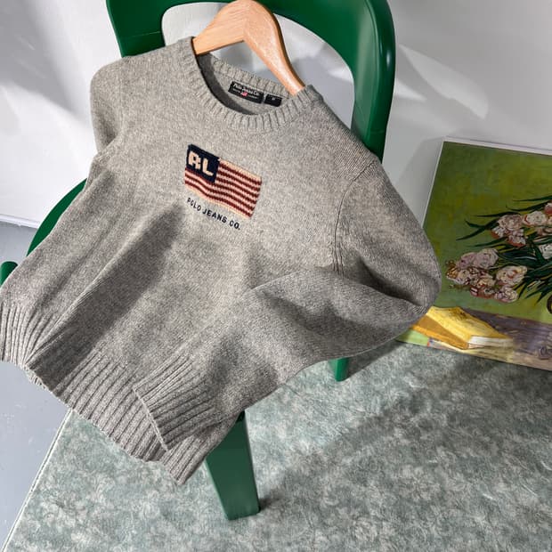 [M] 90s 폴로진스 성조기니트