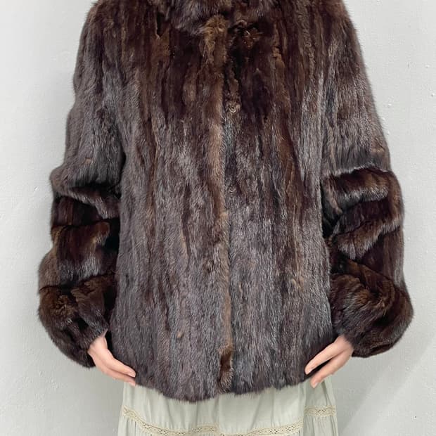 브라운 밍크 퍼자켓