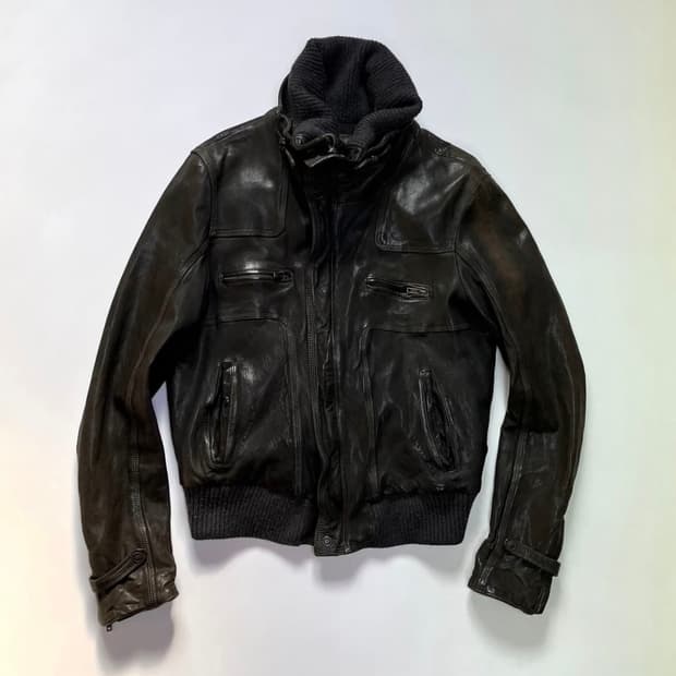 살바토레 산토로 축융 램스킨 레더 자켓