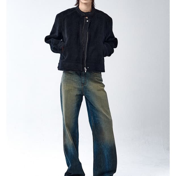 알렌느 알파카 바이커 자켓2