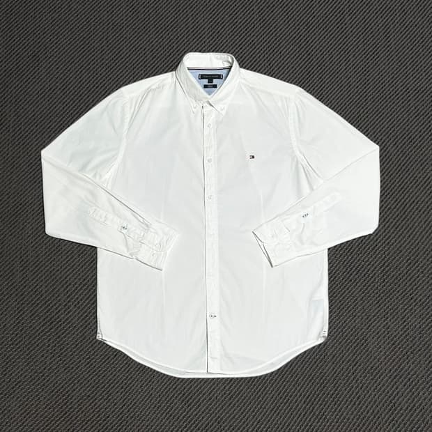[L] Tommy 타미힐피거 화이트 코튼 셔츠
