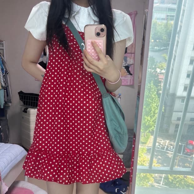 도트 미니 원피스 러블리 모리걸 하구미 로리타 빈티지