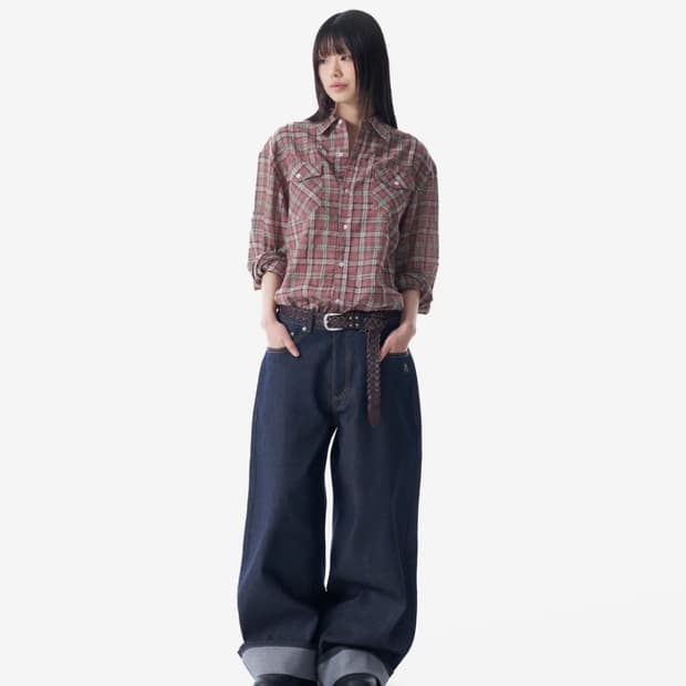 아캄 신치백데님팬츠 다크블루 1