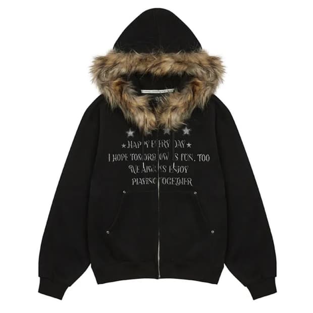 러브이즈트루 퍼 후드집업 