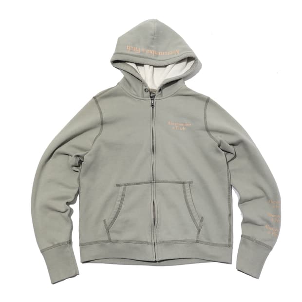 ABERCROMBIE & FITCH 라이트 블루 기모 후드 집업  