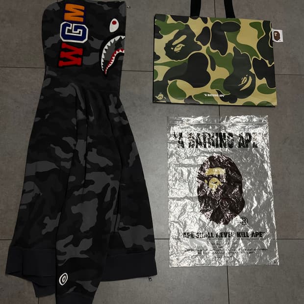 새상품급) 베이프 블랙 흑계 샤크 후드집업 