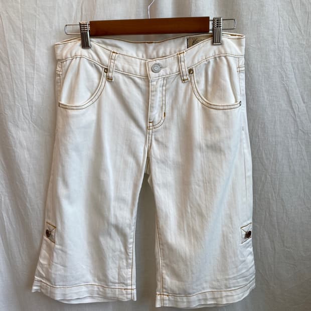 GAP 화이트롤업5부팬츠(M)