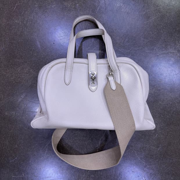 분크 토크 토트백 화이트 S 스트랩